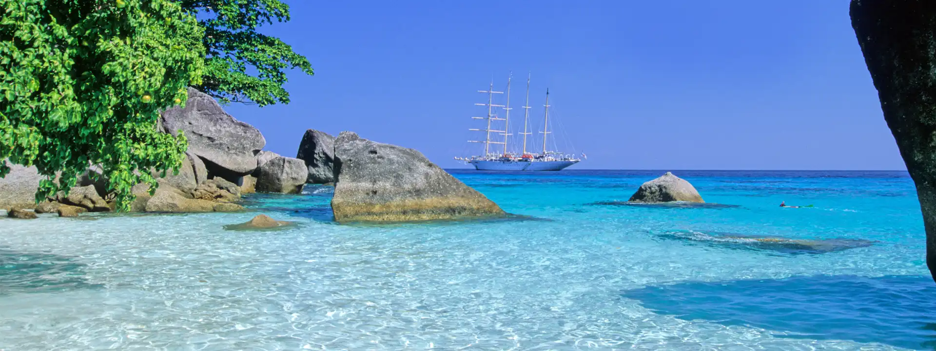 Star Clipper ship turquoise water