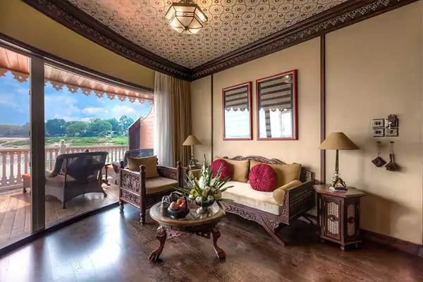 ANAWRATHA Royal Suite lounge with veranda view