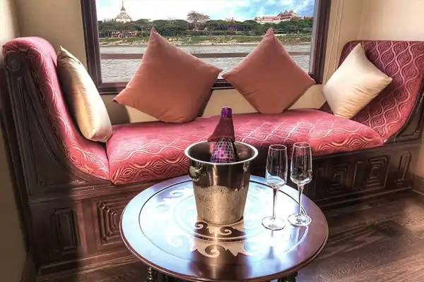 Heritage Line-Myanmar-ship anawrahta_accommodation-Deluxe Staterooms-champagne bucket lounge