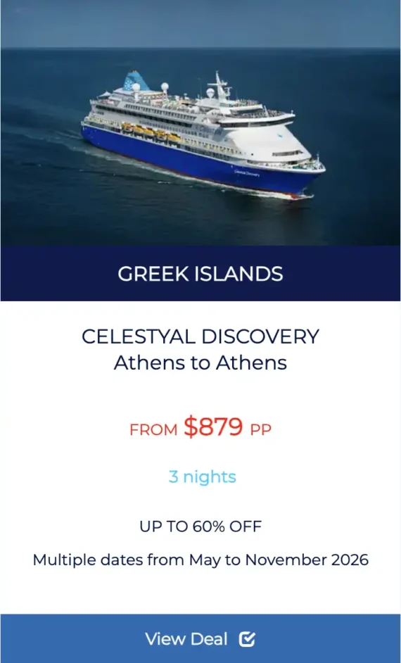 GREEK ISLANDS 3-night Celestyal cruise deal