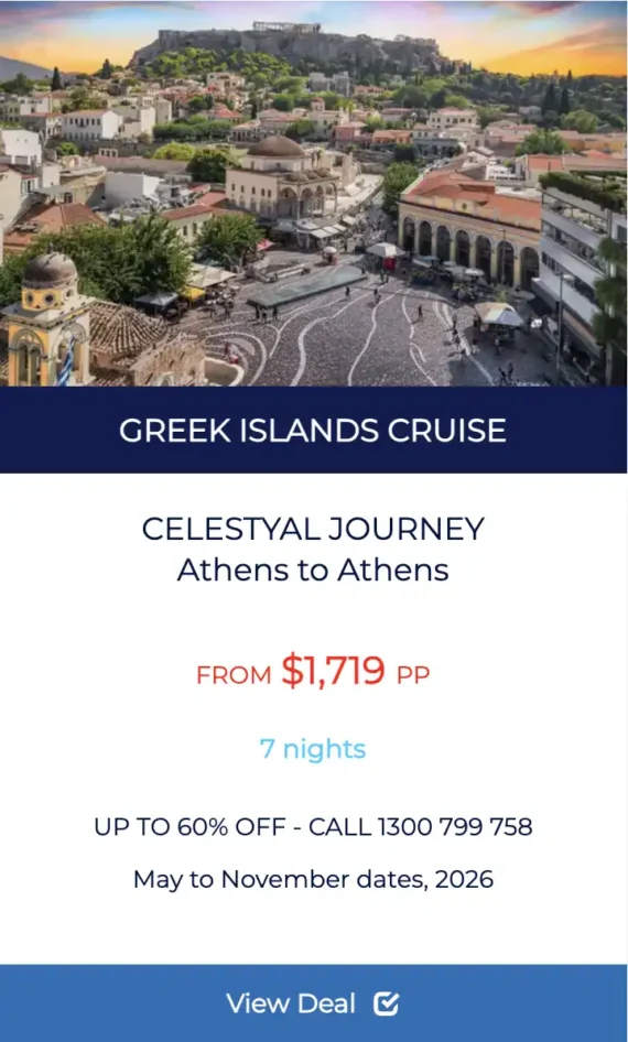 GREEK ISLANDS 7 NIGHTS CELESTYAL CRUISE DEAL